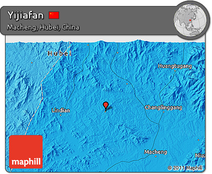 Political 3D Map of Yijiafan