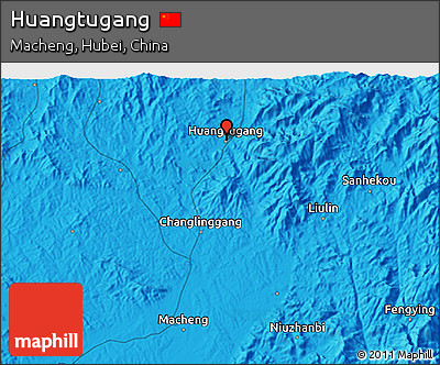 Political 3D Map of Huangtugang