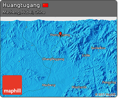 Political 3D Map of Huangtugang