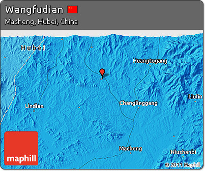 Political 3D Map of Wangfudian