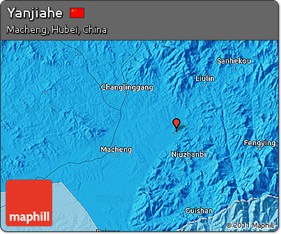 Political 3D Map of Yanjiahe