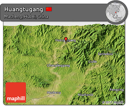 Satellite 3D Map of Huangtugang
