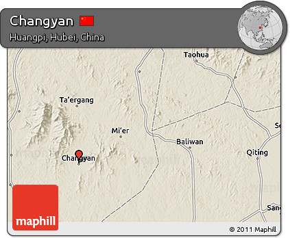 Shaded Relief 3D Map of Changyan