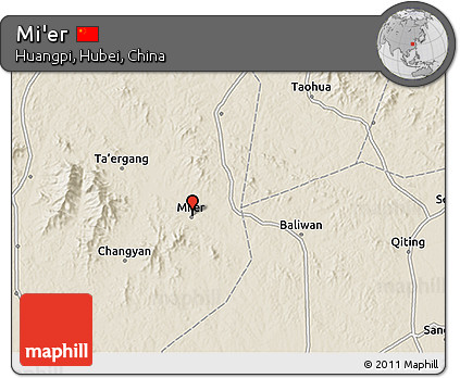 Shaded Relief 3D Map of Mi'er