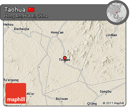 Shaded Relief 3D Map of Taohua