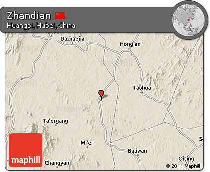 Shaded Relief 3D Map of Zhandian