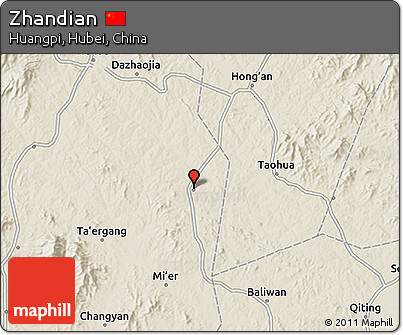Shaded Relief 3D Map of Zhandian