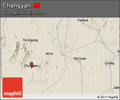 Shaded Relief 3D Map of Changyan