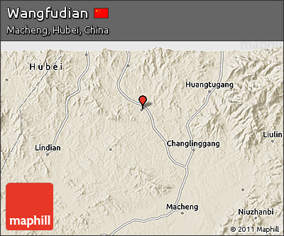 Shaded Relief 3D Map of Wangfudian