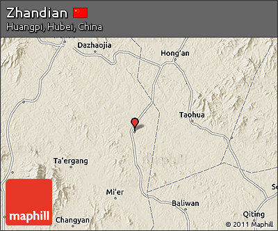 Shaded Relief 3D Map of Zhandian
