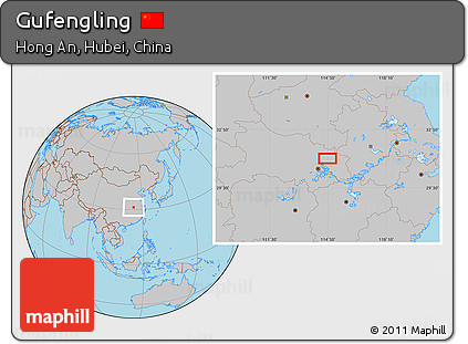 Gray Location Map of Gufengling