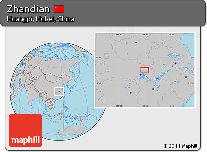 Gray Location Map of Zhandian