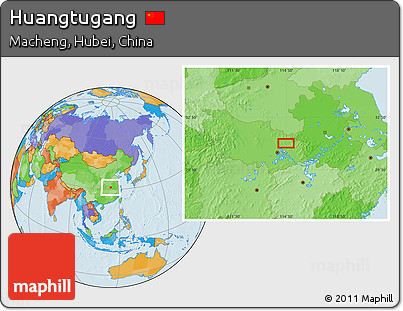 Political Location Map of Huangtugang