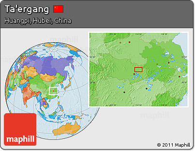Political Location Map of Ta'ergang