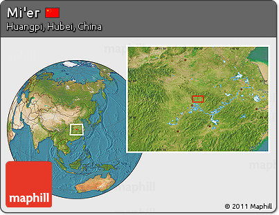 Satellite Location Map of Mi'er