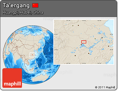 Shaded Relief Location Map of Ta'ergang