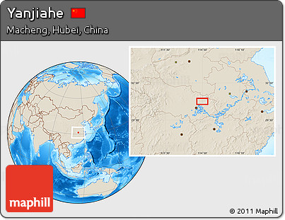 Shaded Relief Location Map of Yanjiahe