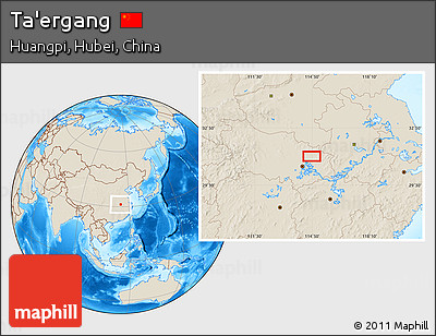 Shaded Relief Location Map of Ta'ergang