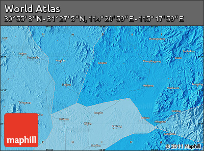 Political Map of the Area around 31° 11' 6" N, 114° 49' 29" E