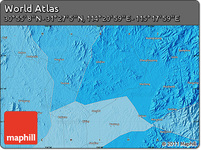 Political Map of the Area around 31° 11' 6" N, 114° 49' 29" E