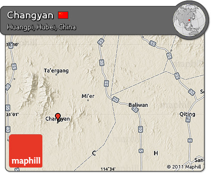Shaded Relief Map of Changyan