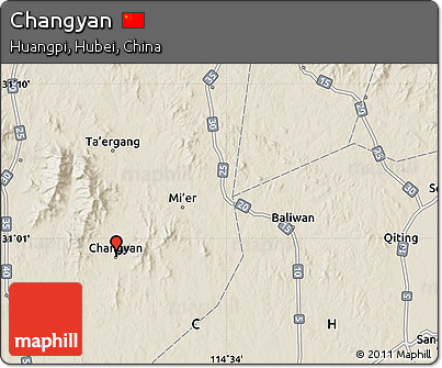 Shaded Relief Map of Changyan