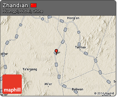 Shaded Relief Map of Zhandian