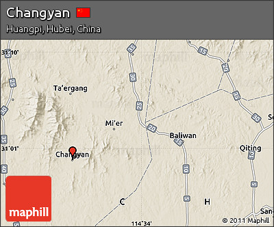 Shaded Relief Map of Changyan