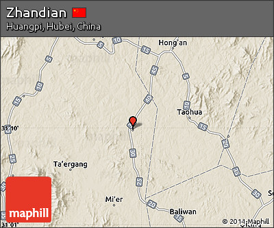 Shaded Relief Map of Zhandian