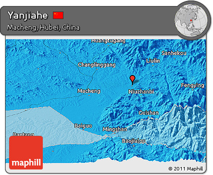 Political Panoramic Map of Yanjiahe