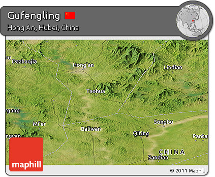 Satellite Panoramic Map of Gufengling