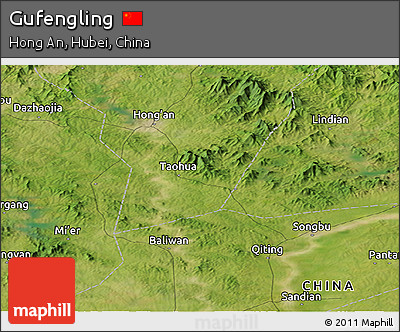 Satellite Panoramic Map of Gufengling