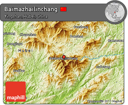 Physical 3D Map of Baimazhailinchang