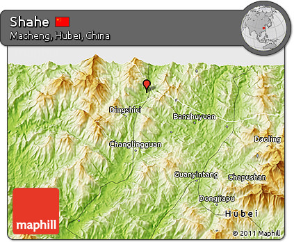 Physical 3D Map of Shahe