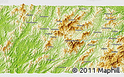 Physical 3D Map of the area around 31° 11' 6" N, 115° 40' 30" E