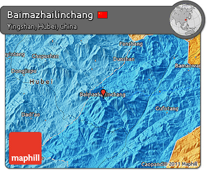 Political 3D Map of Baimazhailinchang