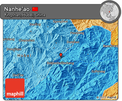 Political 3D Map of Nanhe'ao