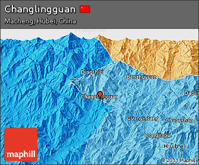 Political 3D Map of Changlingguan