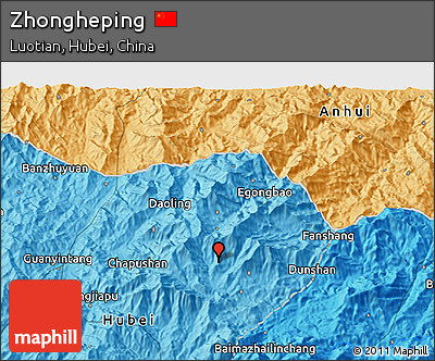 Political 3D Map of Zhongheping