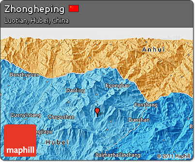 Political 3D Map of Zhongheping