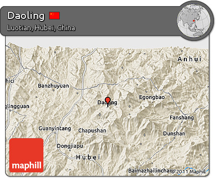 Shaded Relief 3D Map of Daoling