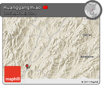 Shaded Relief 3D Map of Huanggangmiao