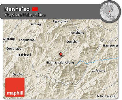 Shaded Relief 3D Map of Nanhe'ao