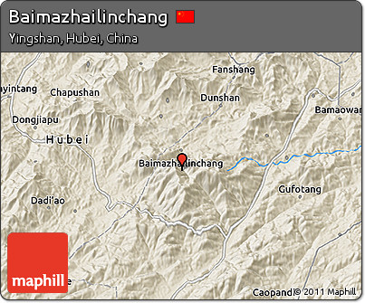 Shaded Relief 3D Map of Baimazhailinchang