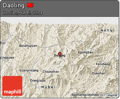 Shaded Relief 3D Map of Daoling