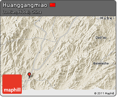 Shaded Relief 3D Map of Huanggangmiao