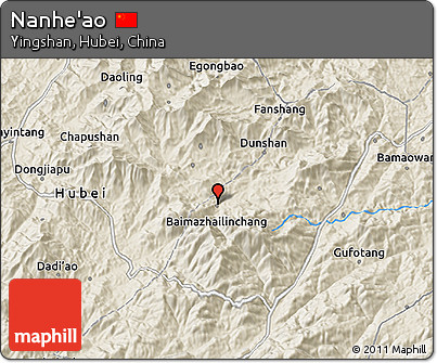 Shaded Relief 3D Map of Nanhe'ao