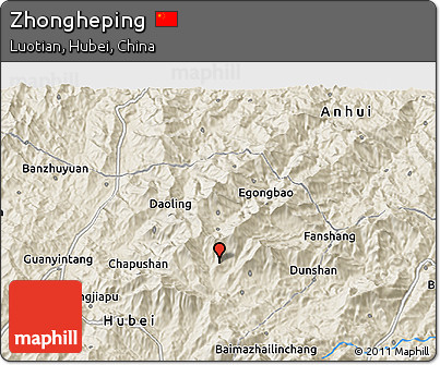 Shaded Relief 3D Map of Zhongheping