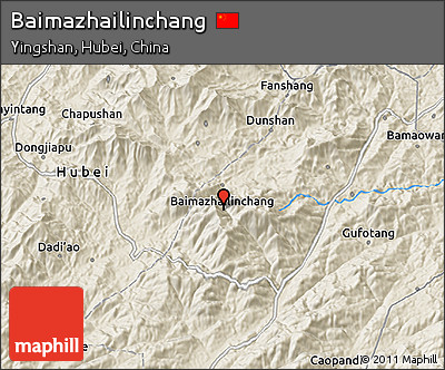 Shaded Relief 3D Map of Baimazhailinchang