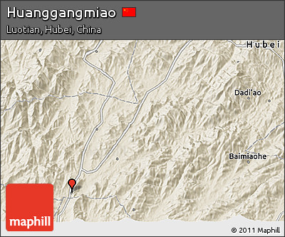 Shaded Relief 3D Map of Huanggangmiao